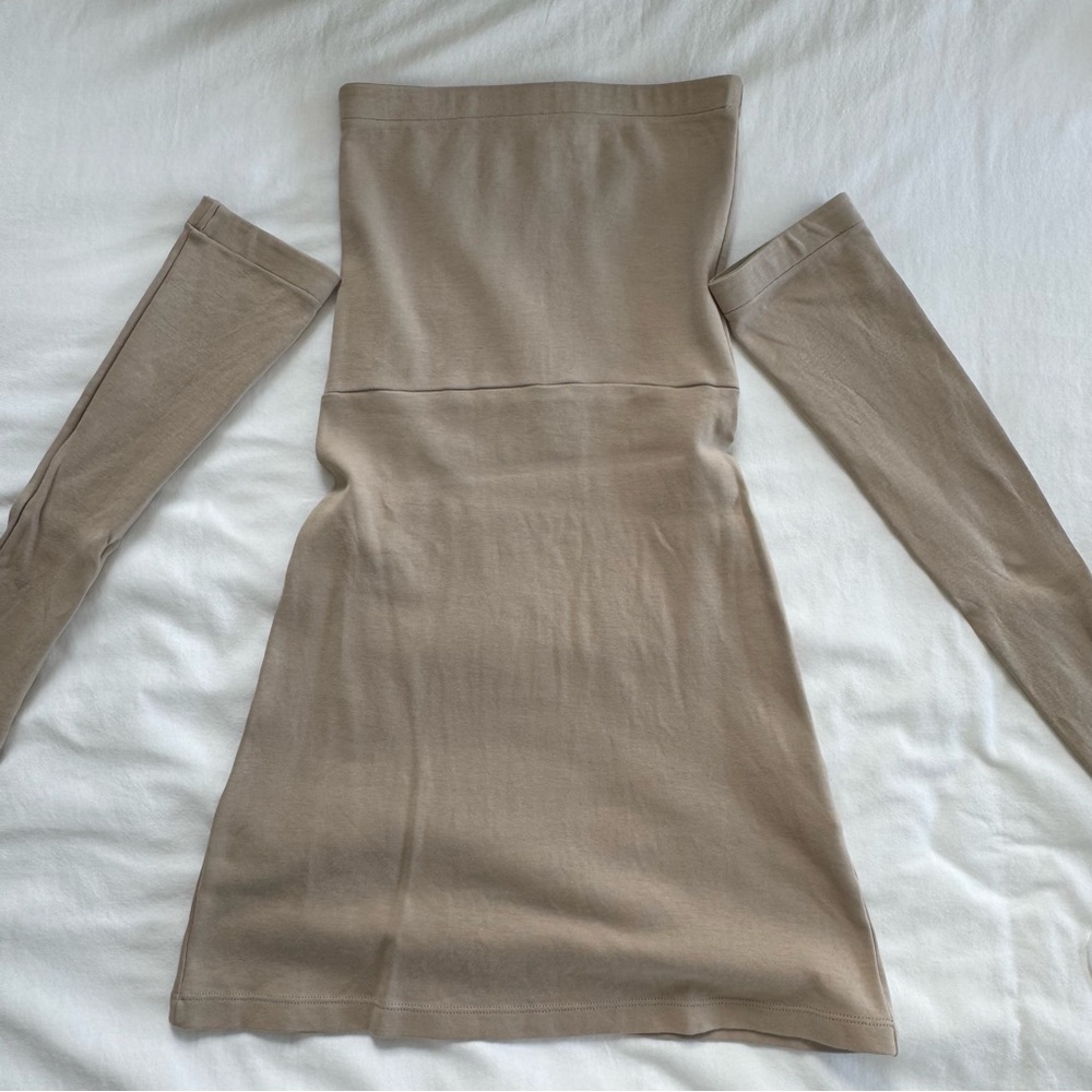 Djerf Avenue Tan Long Sleeve Dress